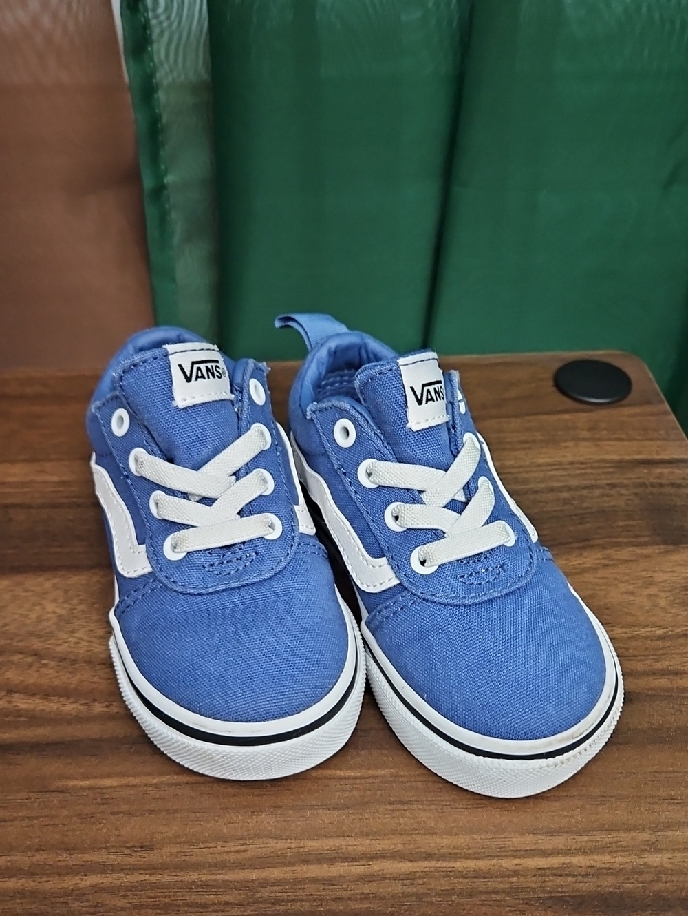 Vans Kids Blue Canvas Low-Top Sneakers